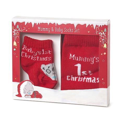 Tiny Tatty Teddy Mummy's & Baby's 1st Christmas Sock Set £4.19